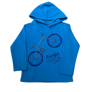 Blusa moletom masc azul bike. Kyly