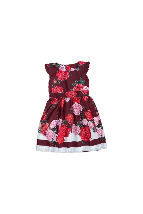 Vestido Luxo Vinho Flores. "JUJUBAKIDS"