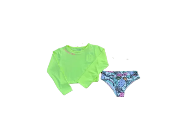 Conjunto Moda Praia Manga Longa Neon "FAKINI"